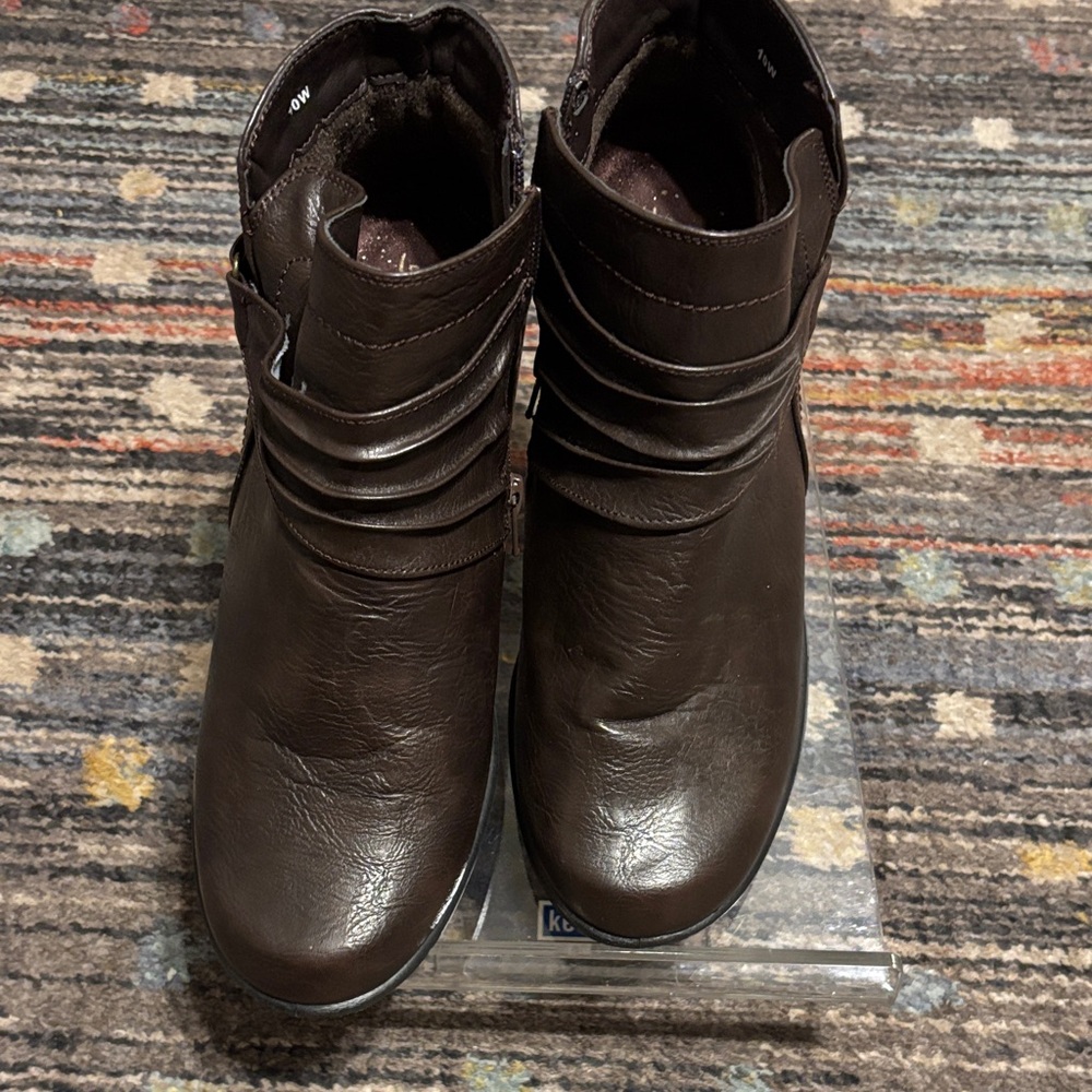 Easy Street Dark Brown Ankle Booties